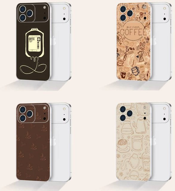 Transparente Handyhülle Coffee Latte Ice Brown für Apple iPhone 17, 16, 15, 14, 13, 12, 11 Pro, Max, Plus, X, XS, XR, SE, E Mini - Bild 1