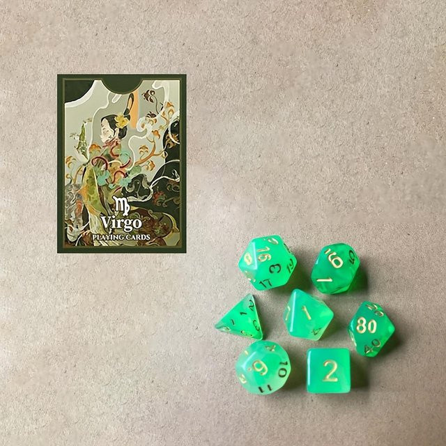 SZ-Damai Spielkarten und Würfel Set, Virgo Black, Blau, Grün, Weiß, Schwarz - Bild 1