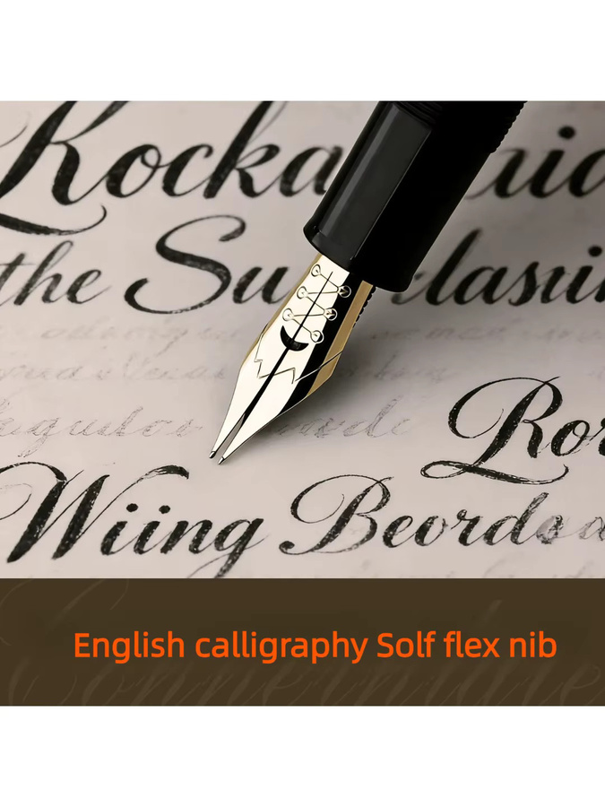 MAJOHN Ersatz-Feder Einheit mit Flex-Nib und Grip Section in Weißgold für Füllfederhalter P136 P137 P138 P139, Schreibbreite 0,4–2,0 mm - Bild 5