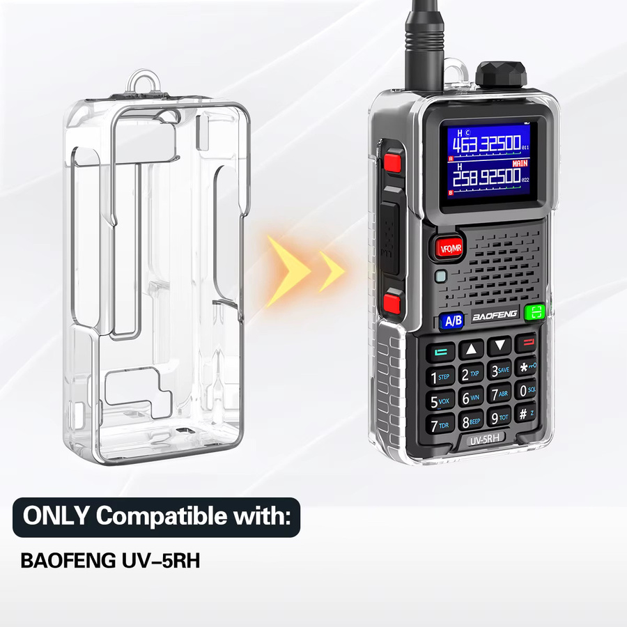 ABBREE Transparente TPU-Schutzhülle für Baofeng UV-5RH AR-5RM 5RH Pro GPS Walkie-Talkies mit Fallschutz und Staubschutz - Bild 6