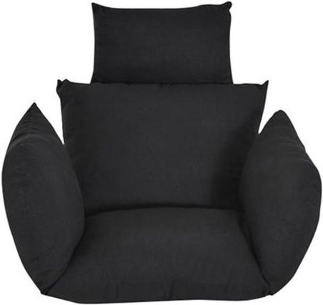 Laoyebaohao Eierstuhlkissen mit Kopfstütze in Schwarz, ovales Schaukelstuhlkissen aus Polyester, waschbar - Bild 1