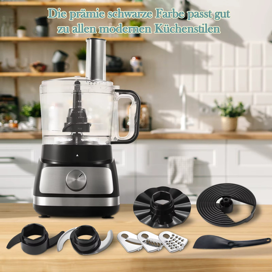 Topstrong 8-in-1 Fleischzerkleinerer Küchenmaschine in Silber mit 800W und 3 Geschwindigkeiten - Bild 4