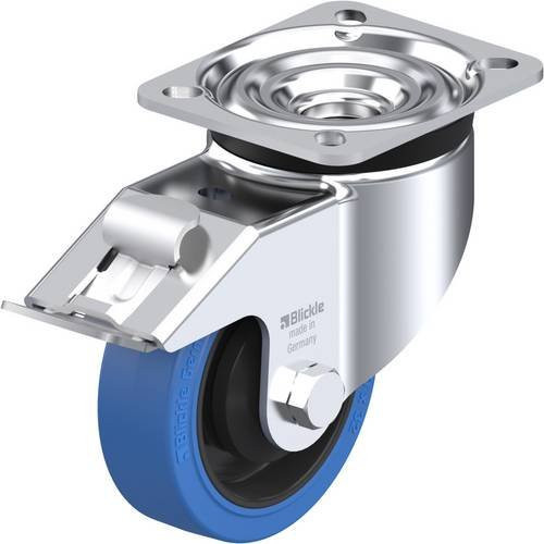 Blickle Lenkrolle LK-POEV 100KA-1-FI-SB mit Feststeller in Schwarz-Blau, Rad-Durchmesser: 100 mm, Tragfähigkeit: 200 kg - Bild 1
