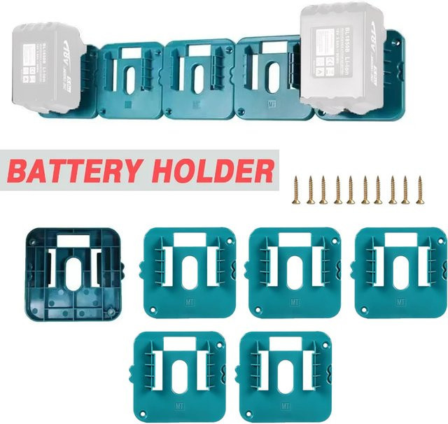 Makita Akku Ladegerät und Akku Halterung Wandhalterung für 14,4 V und 18 V Li-Ion Batterien 5er oder 10er Set - Bild 1