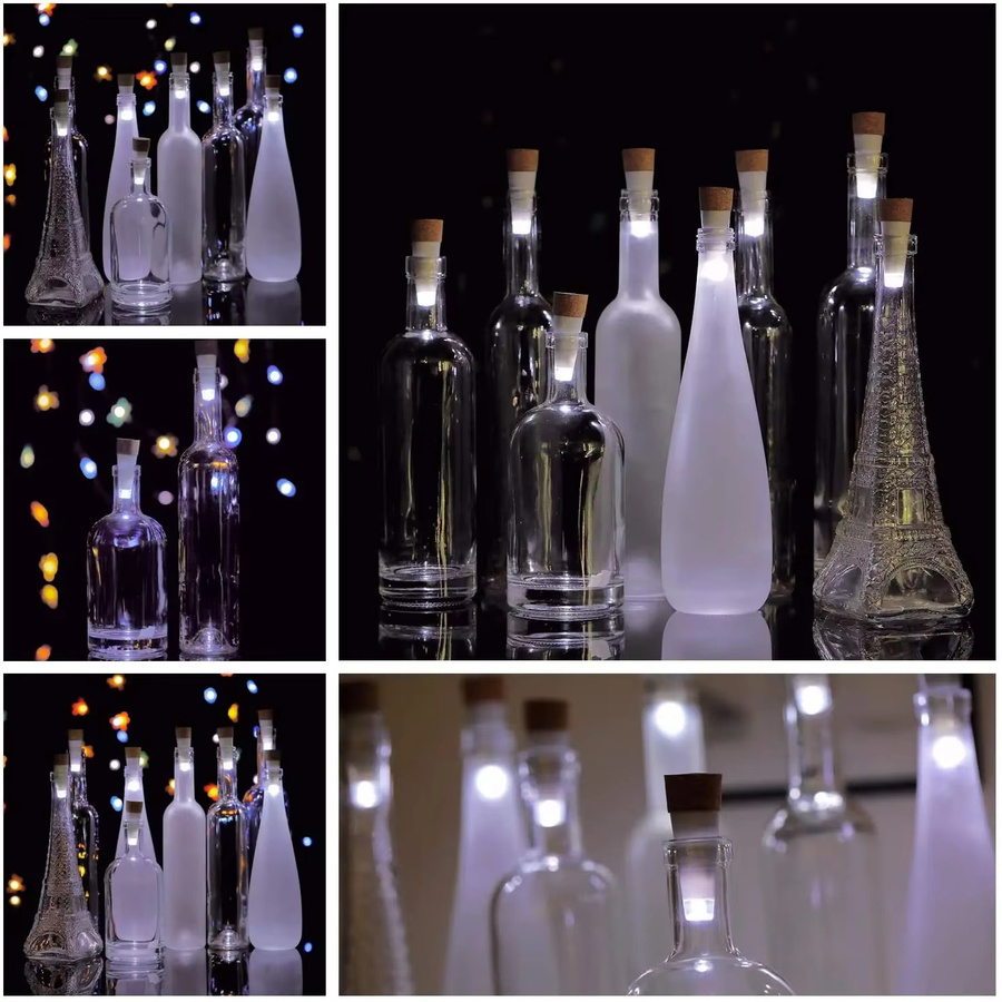 Wiederaufladbare USB LED Mini-Flaschenlichter in Korkform mit warmweißem Licht für Party, Hochzeit und Weihnachten - Bild 4