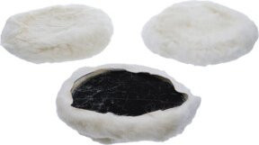 BGS Polierhauben Set in Weiß, 3-teilig, Durchmesser: 18 cm - Bild 1