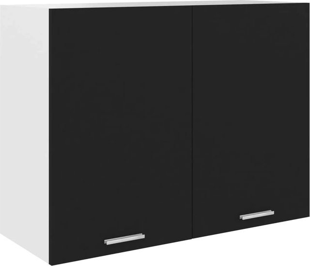 vidaXL Hängeschrank Schwarz aus Holzwerkstoff für die Küche, B/T/H: 80 x 31 x 60 cm - Bild 1