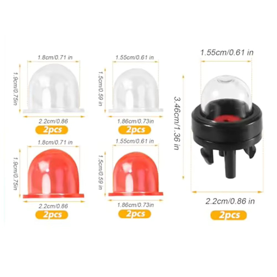 10er Set VIBRATITE Kraftstoffbirnen und Primer-Pumpen für 2-Takt-Kleinmotoren, transparent - Bild 3