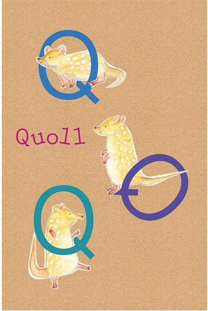 Komar Wandbild ABC Animal Q Paper Poster, Mehrfarbig, Breite: 30 cm, Höhe: 40 cm - Bild 1