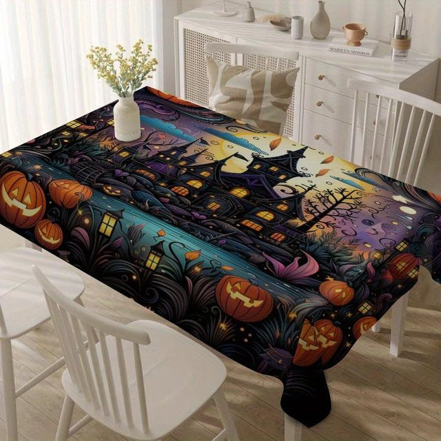 Wasserdichte Halloween Kürbis Tischdecke von JMG Household Supplies, rechteckig, Mehrfarbig, B/T/H: 100 x 160 cm - Bild 1