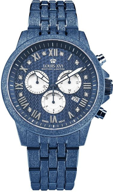 Louis XVI Chronograph, Edelstahl, Quarz, 43 mm, Blau, Herren - Bild 1