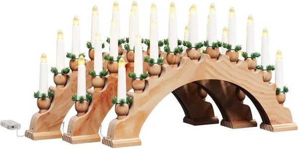 vidaXL Weihnachtskerzenbogen aus Holz mit 10 LED Kerzen in Braun