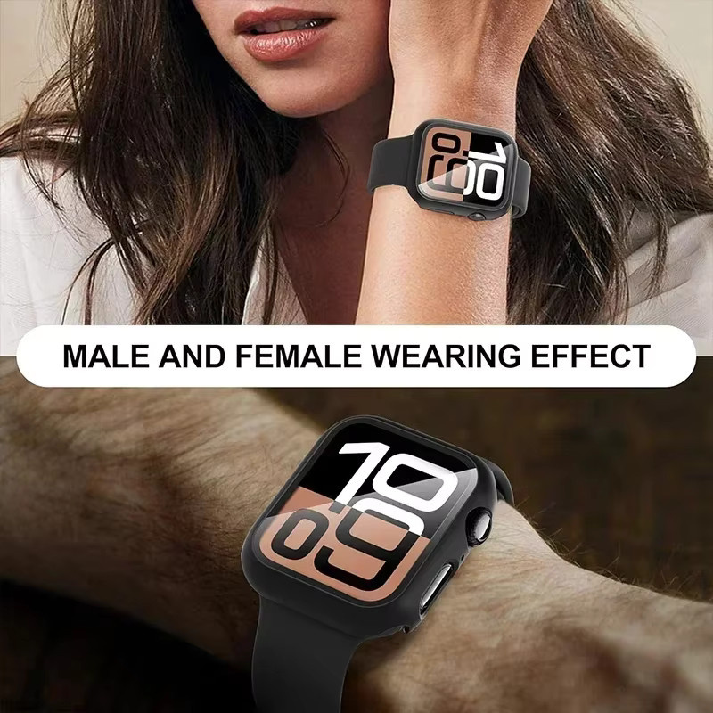 NEY Displayschutzfolie für Apple Watch, harte PC-Stoßstange, gehärtetes Glas, Unisex - Bild 6
