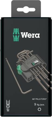 Wera 967 PKL/9 SB SiS Innen-TORX Winkelschraubendreher-Set, 9-teilig, Schwarz - Bild 1