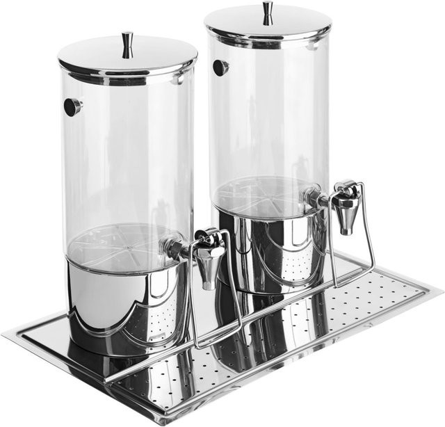 VEGA Saftspender Hampton doppelt aus Edelstahl in Silber, GN 1/1, inkl. 4 Kühlakkus, Volumen: 8 l, B/T/H: 32,5 x 53 x 42 cm - Bild 1