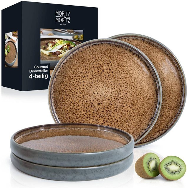 Moritz & Moritz Essteller flach aus Steinzeug in Beige mit Durchmesser: 27,5 cm - Bild 1