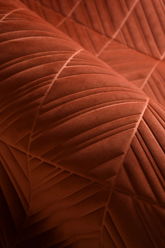 Arte International Tapete Iki in Chilli Rot mit abstraktem geometrischem Design aus Textil und Vlies - Bild 2