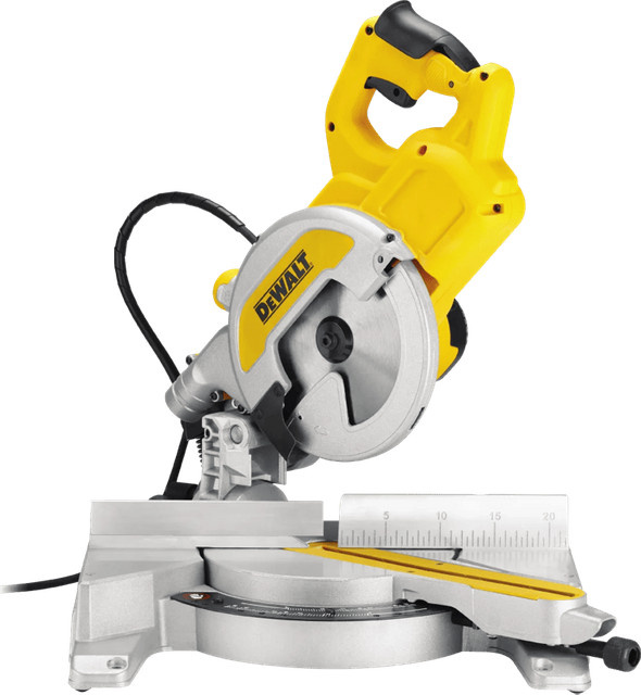 DeWalt DWS777-QS Zug-Gehrungssäge mit 1800 W und 216 mm Sägeblatt in Gelb - Bild 1