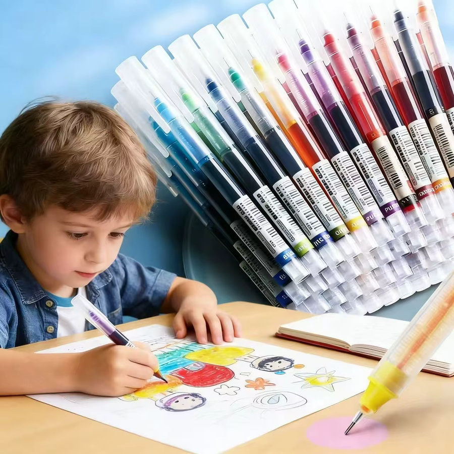 Set mit geraden Flüssigfarbstiften in Multicolour, Gelstifte mit feiner Spitze zum Zeichnen und Schreiben für Schule und Büro - Bild 5