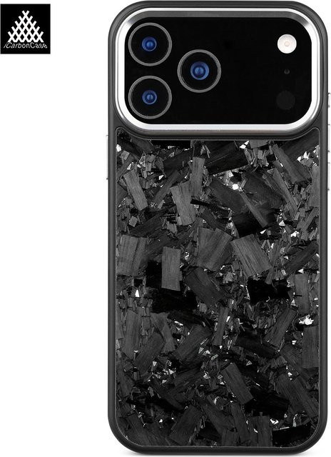 Icarboncase Carbonfaser Schutzhülle für iPhone 17, 17Air, 17Pro und 17 Pro Max mit MagSafe und Metallkameraobjektiv in Schwarz - Bild 1