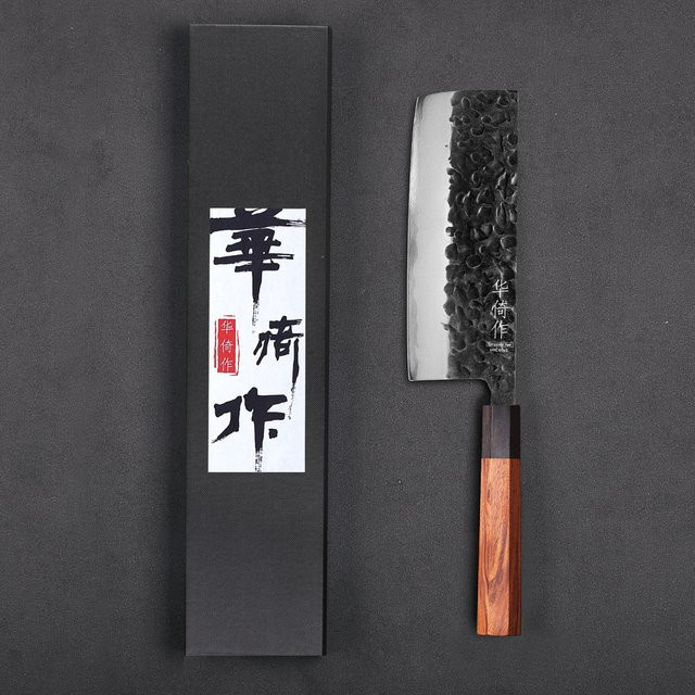 HUAYIGRAND Nakiri-Messer im japanischen Stil aus handgeschmiedetem Verbundstahl, 17,78 cm, Silber - Bild 1