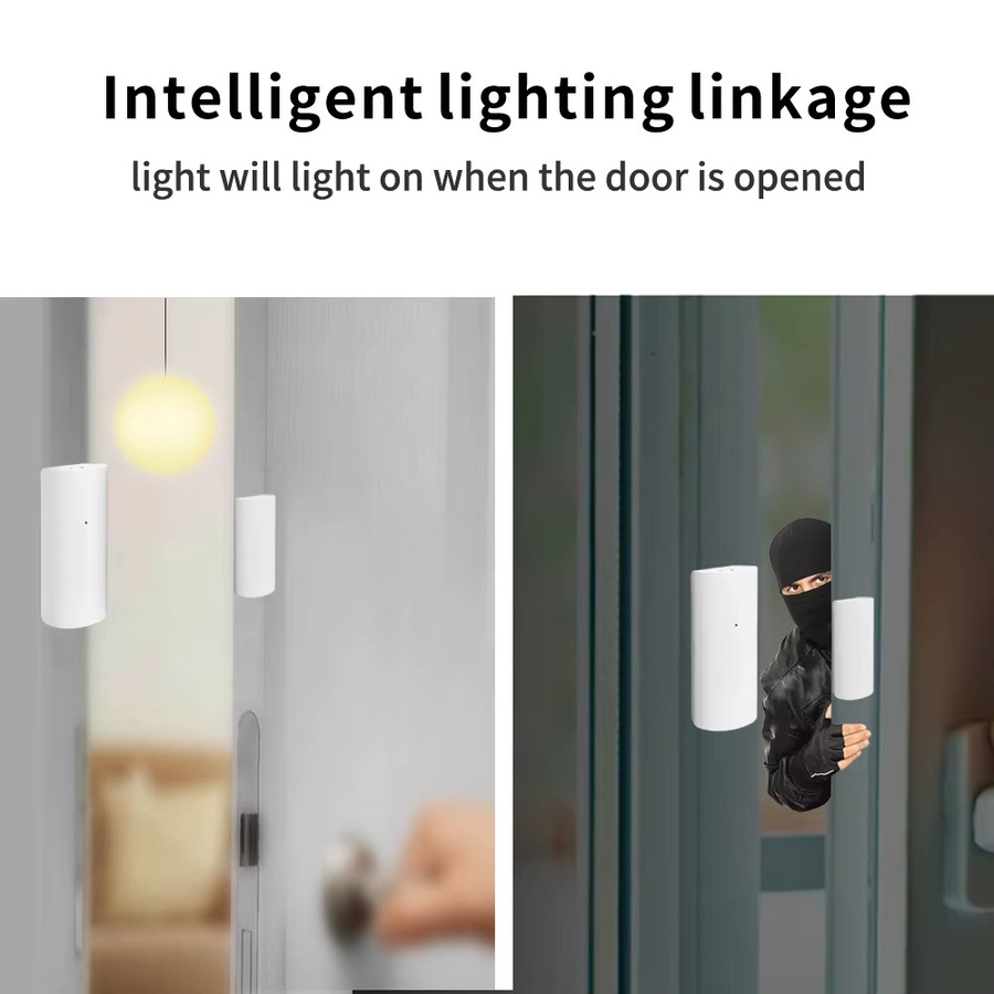 Tuya WiFi Smart Tür- und Fenstersensor Drahtloser Kontaktmelder in Weiß für Hausautomation und Sicherheitssysteme - Bild 2