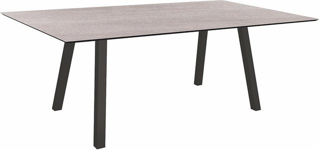 Stern Tisch Interno aus Aluminium in Schwarz Matt mit Silverstar 2.0 Stone light Tischplatte, B/T/H: 180 x 100 x 75 cm - Bild 1