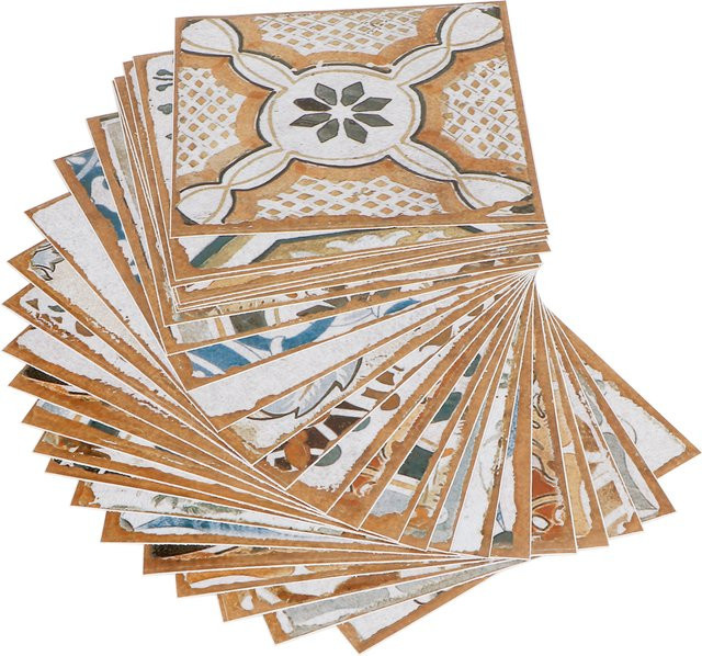 24 Stück TOPINCN Fliesenaufkleber im mediterranen Design, selbstklebend, wasserdicht und ölbeständig, Mehrfarbig - Bild 1