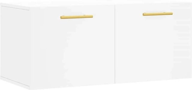vidaXL Wandschrank Weiß aus Holzwerkstoff für das Wohnzimmer B/T/H: 80 x 36,5 x 35 cm - Bild 1