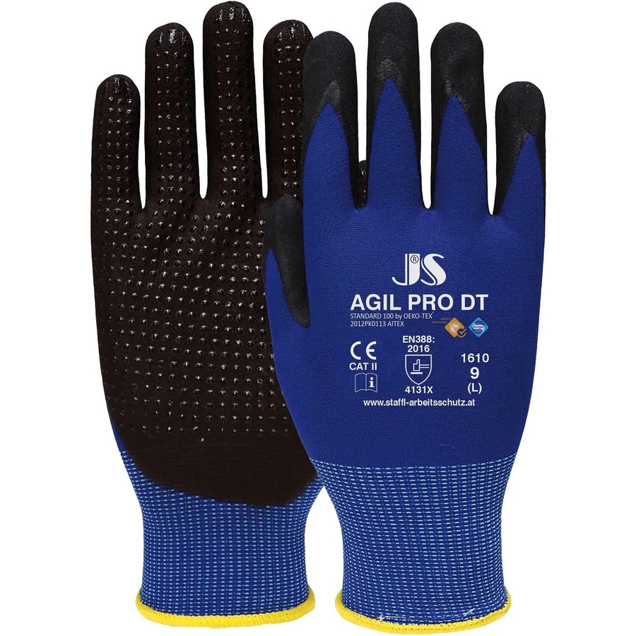 Staffl Agil Pro Dt Schutzhandschuhe aus Nitril, Größe 8, 12 Paar, Blau/Schwarz - Bild 2
