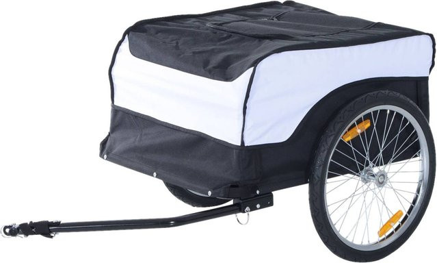 HOMCOM Fahrradanhänger für bis zu 40 kg in Weiß und Schwarz aus Stahl und Oxford, B/T/H: 140 x 77 x 65 cm - Bild 4