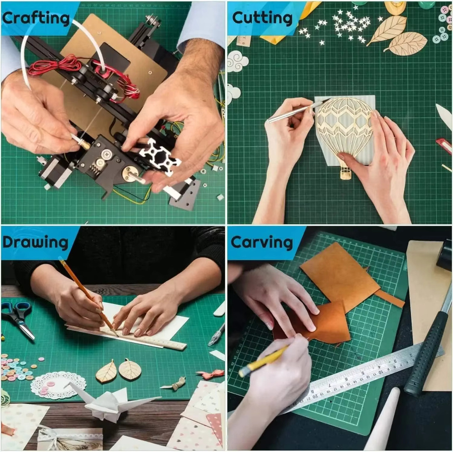 A0 PVC-Schneidematte in Grün, hitzebeständige und doppelseitige Präzisions-Schneidematte für Quilten, Scrapbooking und Bastelarbeiten - Bild 5