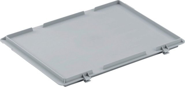 Ringoplast Scharnierdeckel mit Verschluss für stapelbare Behälter, grau, B: 60 cm, L: 40 cm - Bild 1