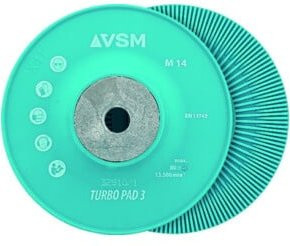 VSM Fiberscheiben-Stützteller TURBO PAD 3 hart/gerippt in Türkis mit Außen-Ø: 115 mm - Bild 1