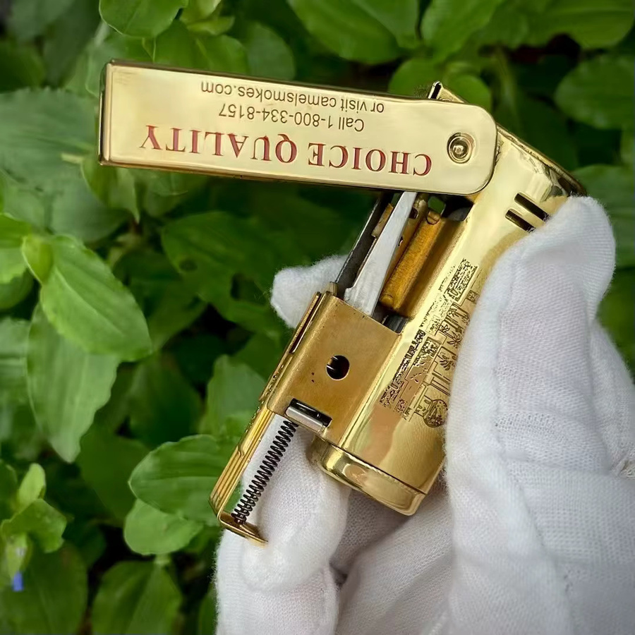 IMCO 6800 Kraftstofffeuerzeug in Gold, handbemalt und geschnitzt, winddichtes Zigarettenzubehör - Bild 2