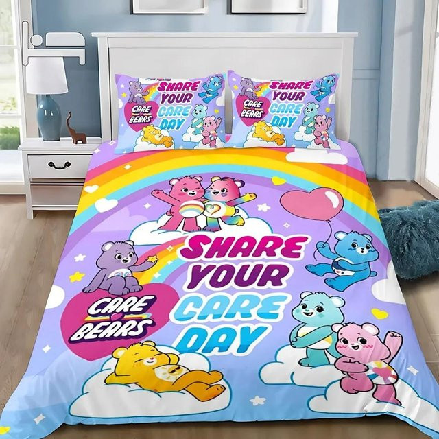 Bettwäscheset mit Glücksbärchis Motiv von Lodestar, bestehend aus Bettbezug und Kissenbezug, Mehrfarbig, B/H: 100 x 135 cm - Bild 1