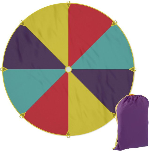 Relaxdays Schwungtuch Polyester Bunt mit Tasche Ø 350 cm - Bild 1