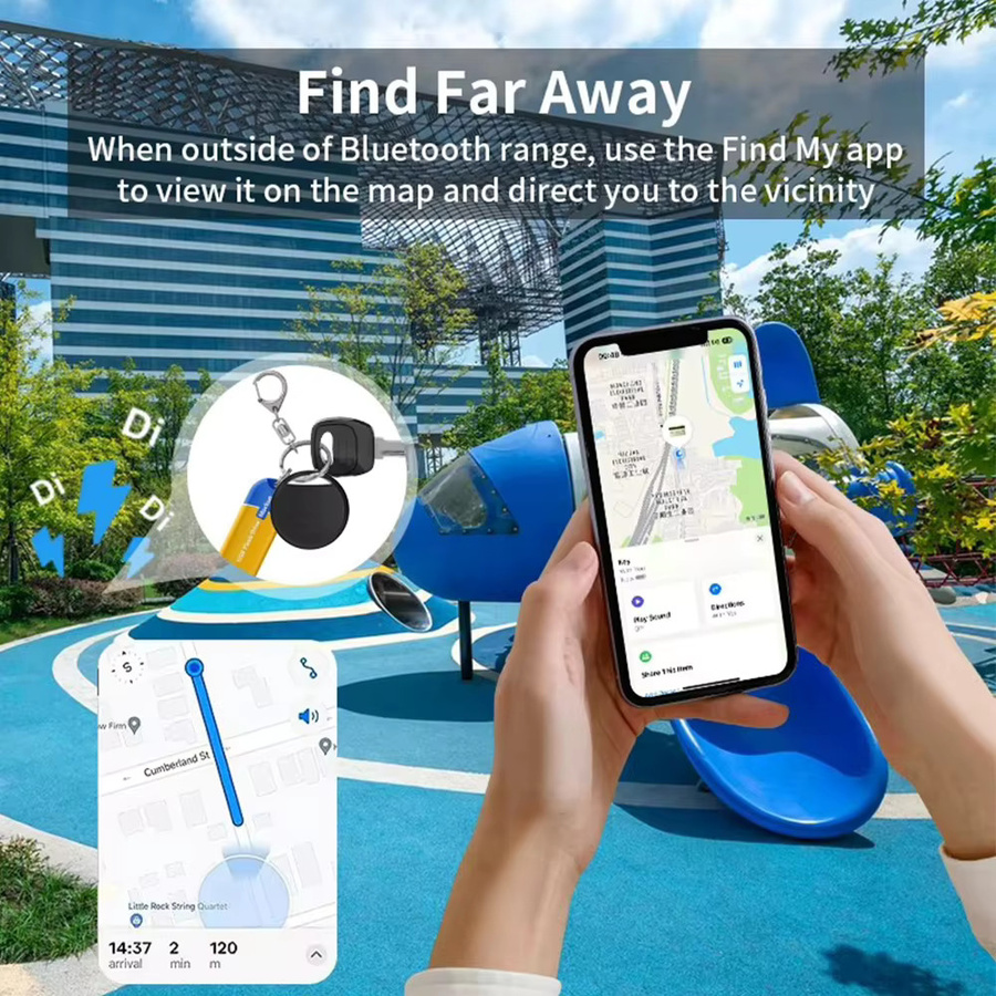 RSH 4-teiliges Anti-Verlust-GPS-Tag Set in Schwarz, Bluetooth-Tracker für Apple Airtag und Gepäck, kompatibel mit der Find My App für iOS - Bild 5