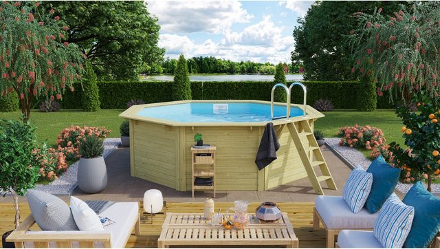 Karibu Pool Modell 1 X Set mit blauer Innenhülle, Durchmesser: 400 cm - Bild 1