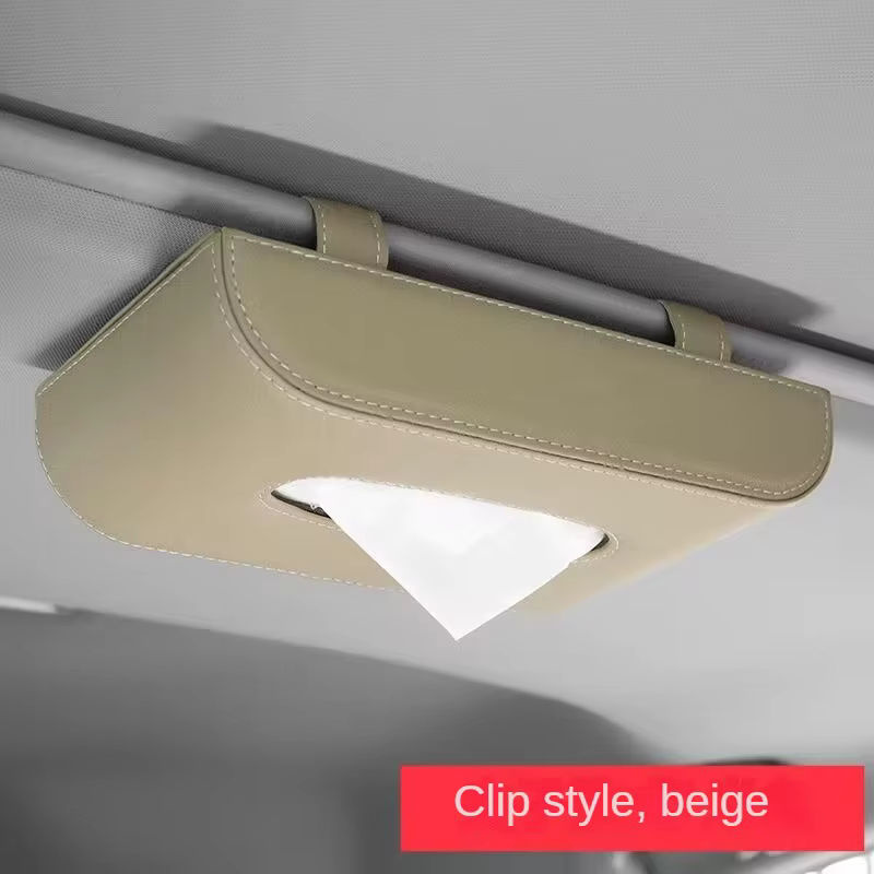 Multifunktionale Auto Taschentuch Box aus Leder in Schwarz als hängende Armlehnen Box zur Auto Dekoration - Bild 3