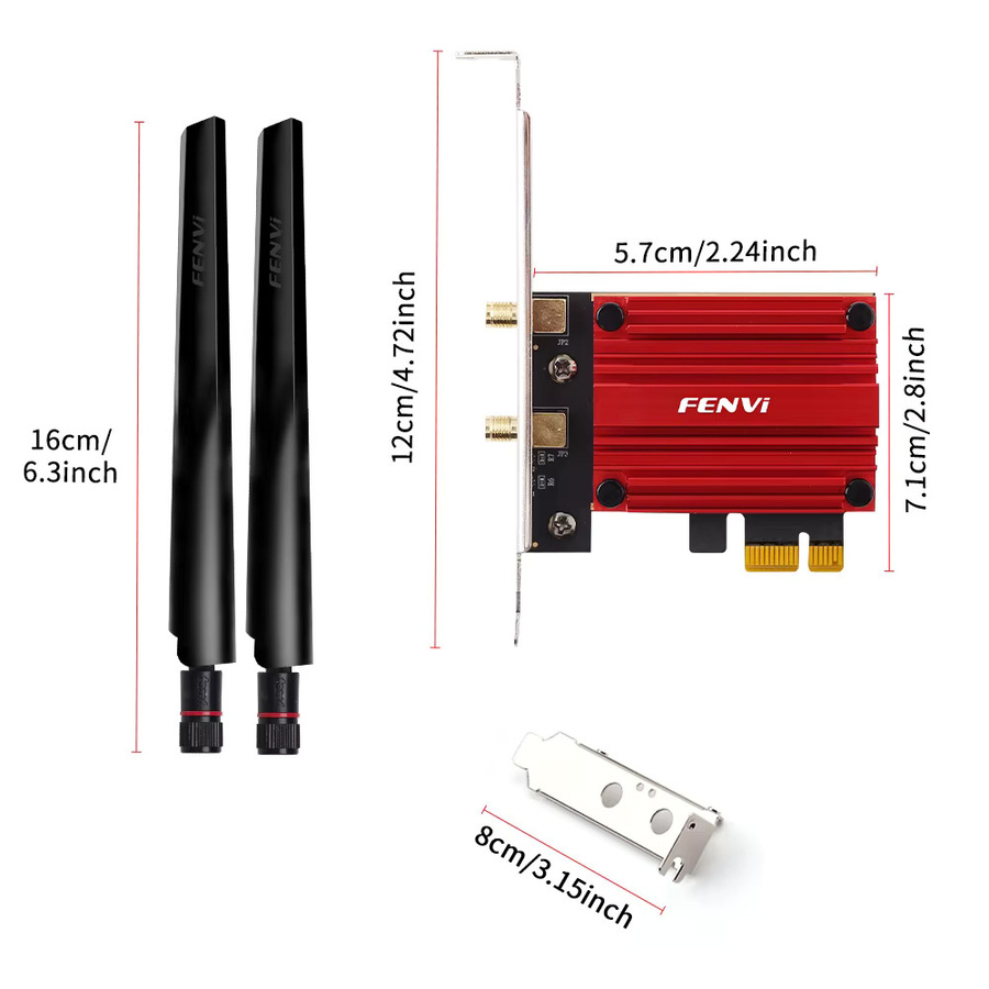 Fenvi WiFi 6E AX210 Wireless Netzwerkkarte mit Bluetooth 5.3 und einstellbarer Antenne für Windows 10/11 Desktop PC - Bild 4