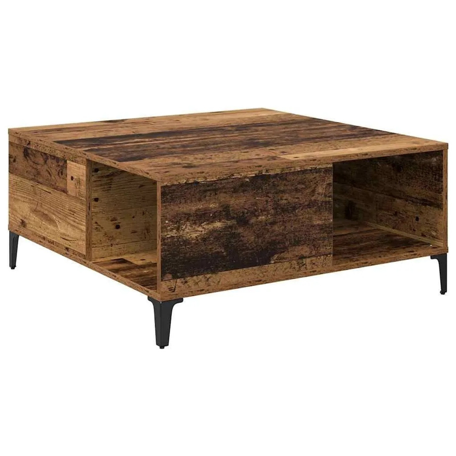vidaXL Couchtisch aus Holzwerkstoff in Altholz-Optik, braun, B/T/H: 80 x 80 x 36,5 cm - Bild 2