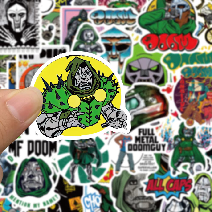 50 Stück MF Doom Cartoon-Charaktere Aufkleber Set für Notizbücher und Schreibwaren in Multicolour von Bandai - Bild 2