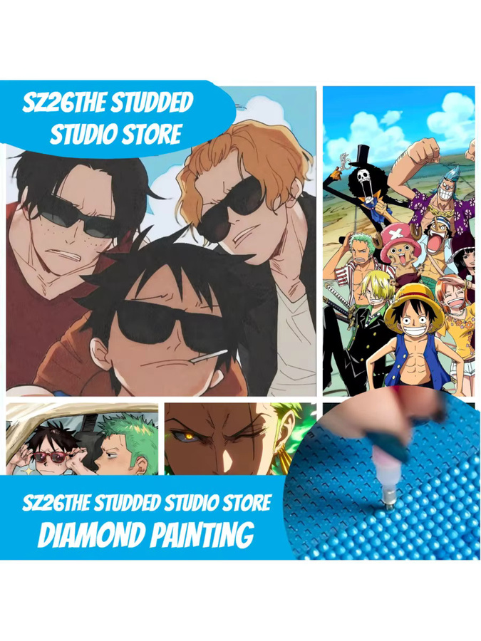 One Piece Straw Hat Pirates Wanted Poster 5D Diamantmalerei DIY Strass-Stickerei Sz26 - Bild 3