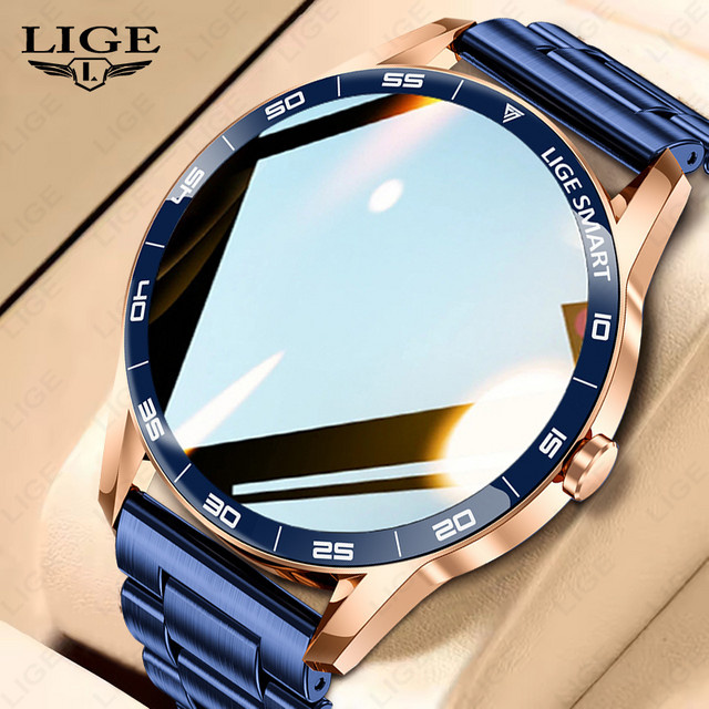 LIGE Smartwatch, Edelstahl, Schwarz, Herren - Bild 1