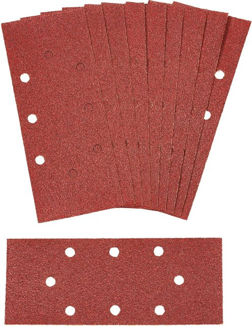LUX-TOOLS Schleifstreifen Classic für Exzenterschleifer, Körnung K180, Farbe Rot, B: 9,3 cm, L: 23,0 cm - Bild 1