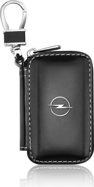 Schlüsselhülle mit Reißverschluss und Emblem für Opel Astra, Insignia, Corsa, Vectra und Zafira in Schwarz - Bild 1