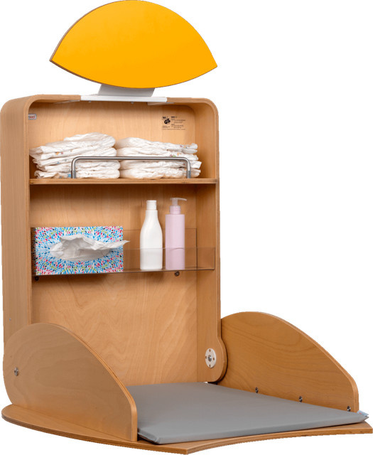 timkid Wandwickeltisch Owo 2.0 Wickelstation Buche Gelb B/T/H: 75,8 x 88,0 x 103,7 cm - Bild 1