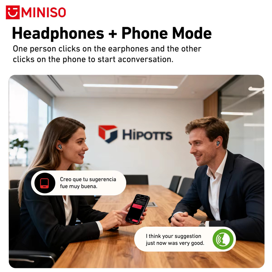 MINISO Bluetooth In-Ear Kopfhörer in Schwarz mit KI-Übersetzungsfunktion, Geräuschunterdrückung und 30 Stunden Wiedergabezeit - Bild 3