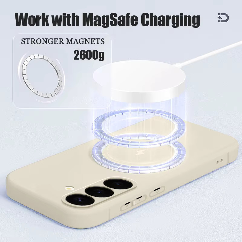 Magnetische Schutzhülle für Samsung Galaxy S26 S25 S24 S23 S22 Ultra S23 Plus S21 FE kompatibel mit MagSafe für kabelloses Laden in Schwarz und Beige - Bild 2